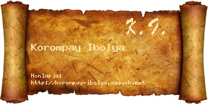 Korompay Ibolya névjegykártya